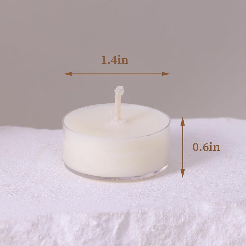 Devi Soy Tea Lights Candles 25 Pack, Tealight Candles Bulk-4 Hours Long Burning, Unscented White Small Mini Tea Light Candles-Burn Clean, Soy Wax Melts Emergency Candles - Image 3